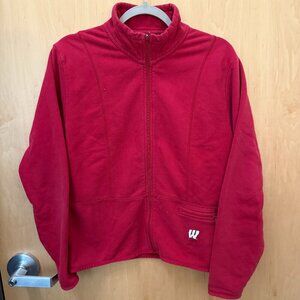 Wisconsin Badgers Red Full Zip Fleece Jacket Women’s Large